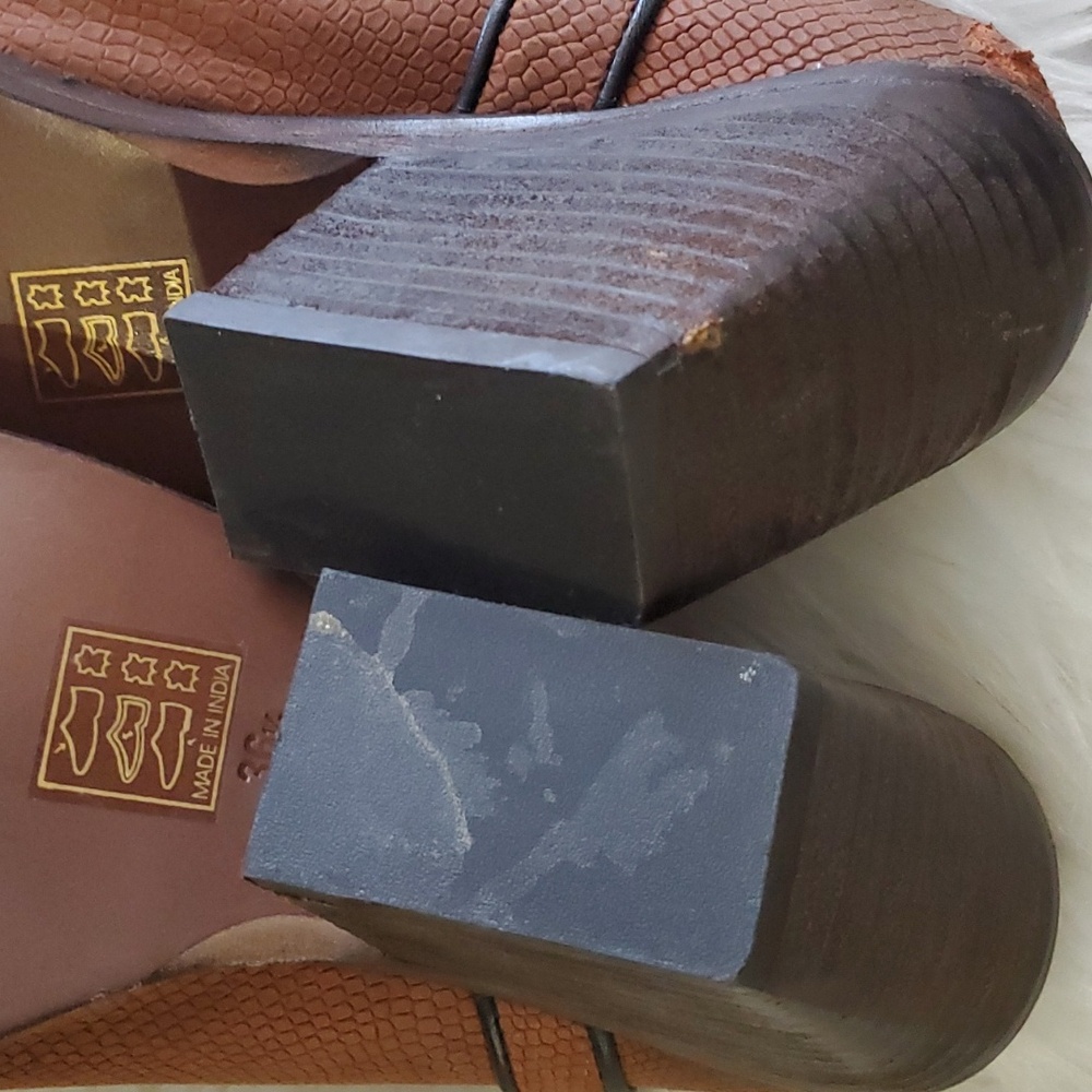 Free people Marfa  brown cowboy  western mule shoe size 6.5 - Picture 11 of 15